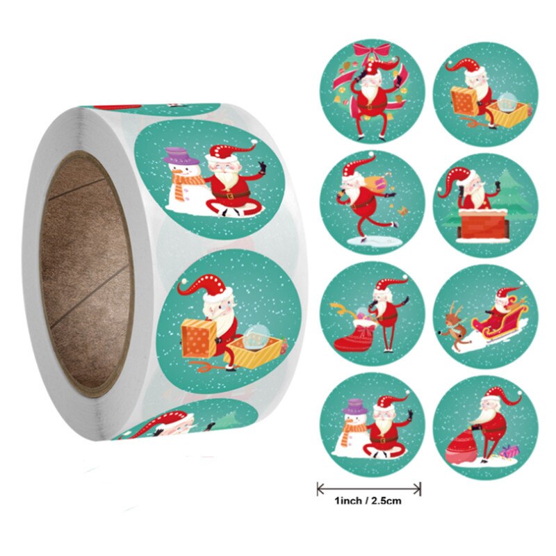 500 stuks kerststicker verpakkingsetiket pot envelop zegel goudfolie 1 inch feestgunsten: O