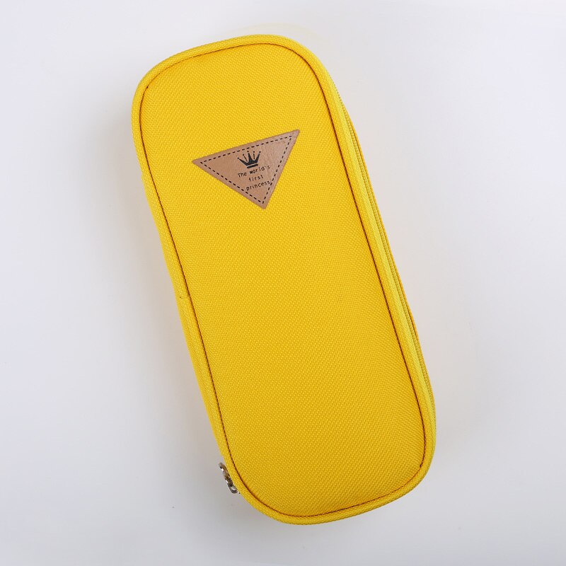 1 PC Doce Cor Estilo Coreano Caixa de Lápis Da Lona Multifuncional Saco Organizador De Armazenamento De artigos de Papelaria Material Escolar Papelaria Escolar: Yellow