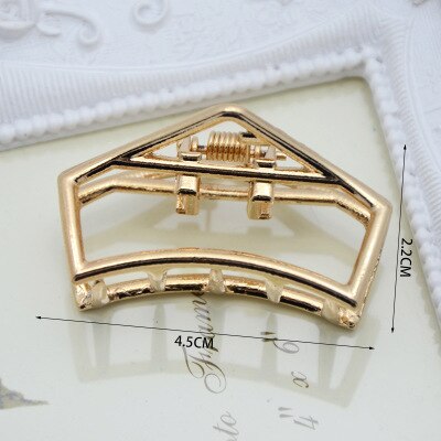 1Pcs smal Simple Wild Geometric Hair Claw For Women Girls Clamps Hair Crab Metal Hair Clip Claw Accessories Headwear: Lemon yellow