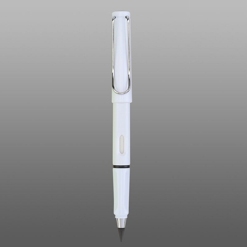 Lápiz eterno de escritura ilimitada, respetuoso con el medio ambiente, sin tinta, suministros escolares, herramienta de pintura de bocetos, novedosos para niños: Blanco