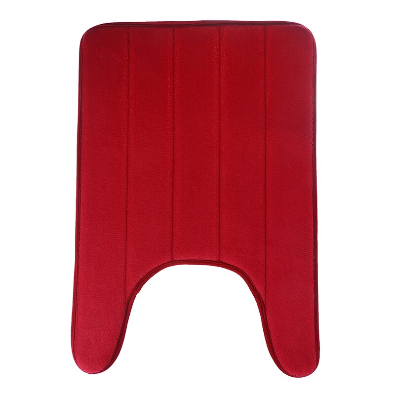 U-Shaped Memory Foam Bath Mats Toilet Mat Bathroom Coral Fleece Carpet Rug Anti-slip Floor Carpets Home Decor: red