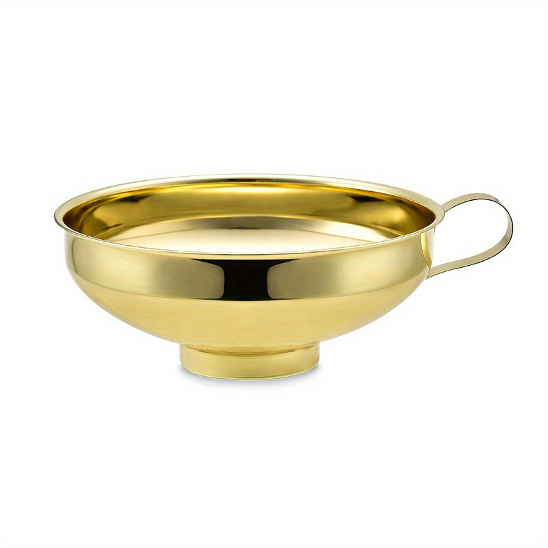 Küche großer Weithals Metall Edelstahl Lebensmittel Trichter Set zum Füllen breiter und normaler Einmach gläser Flaschen, Gold (1 Stück): Licht Gelb