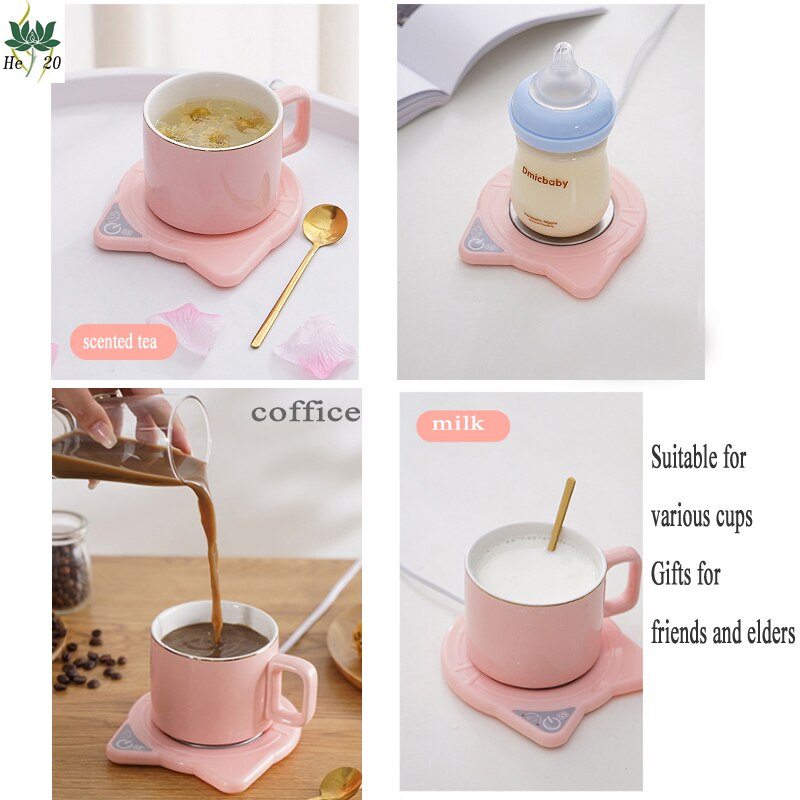 Nette Katze Kaffee Becher Wärmer Pad & Tassen Elektrische Leistung Tasse Wärmer Wärme Getränke Becher matt warm Halten Kaffee Tee elektrische Heizung Pad