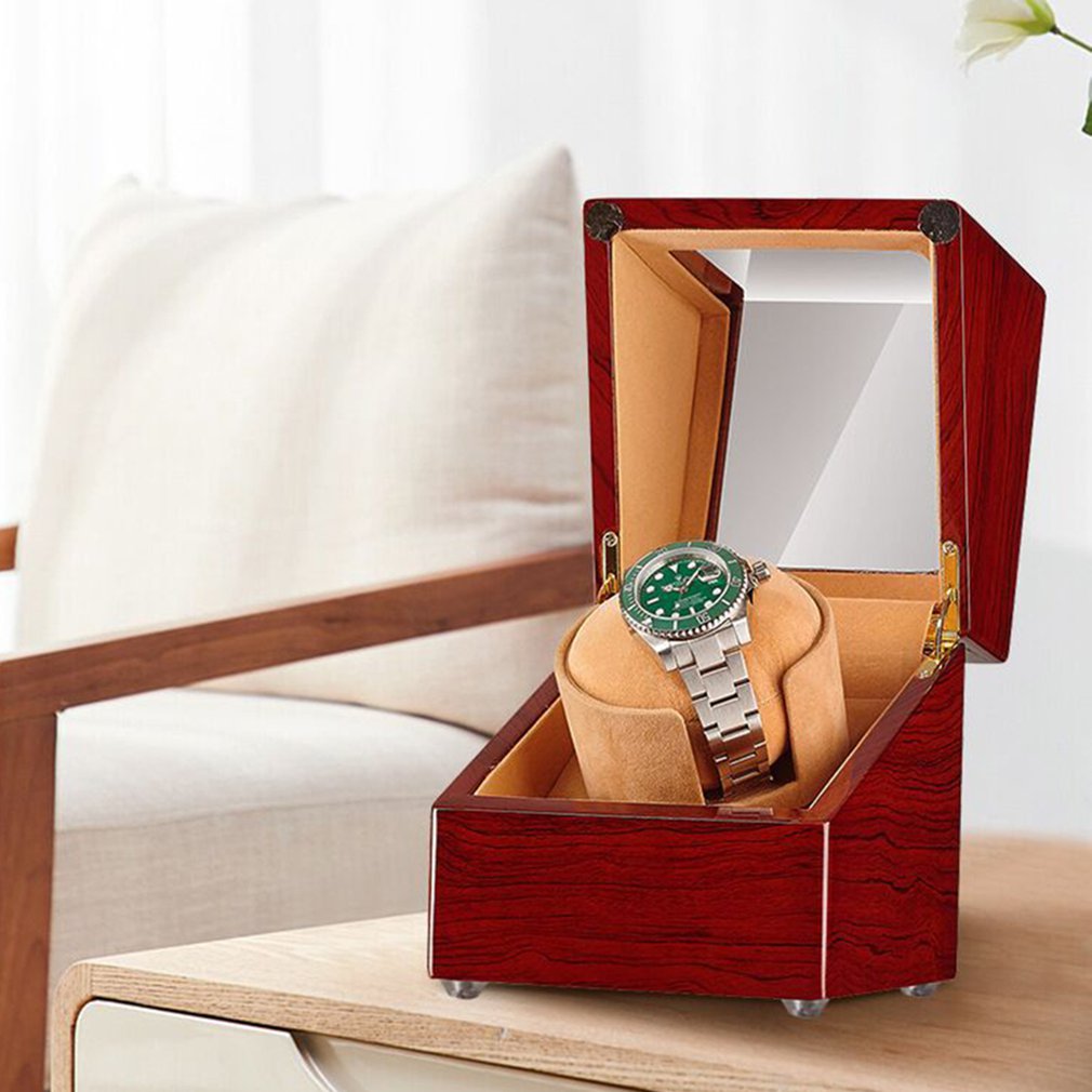 Portable Repair Single Watch Winder With Quiet Motor Wooden Storage Box Practical Automatic Watches 4 Rotation Mode