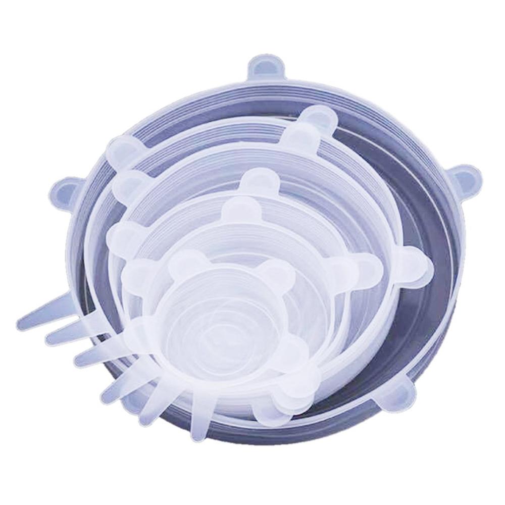 Deksel keuken siliconen 6-- delige vershouddeksel universele accessoires kom deksel verzegeld voedselveilig siliconen deksel