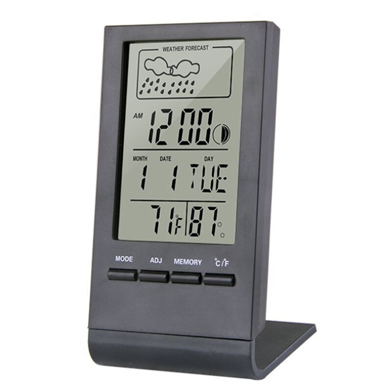 Thermomètre et hygromètre automatique pour intérieur et extérieur, indicateur de Station météo électronique, moniteur de température et d&#39;humidité: black