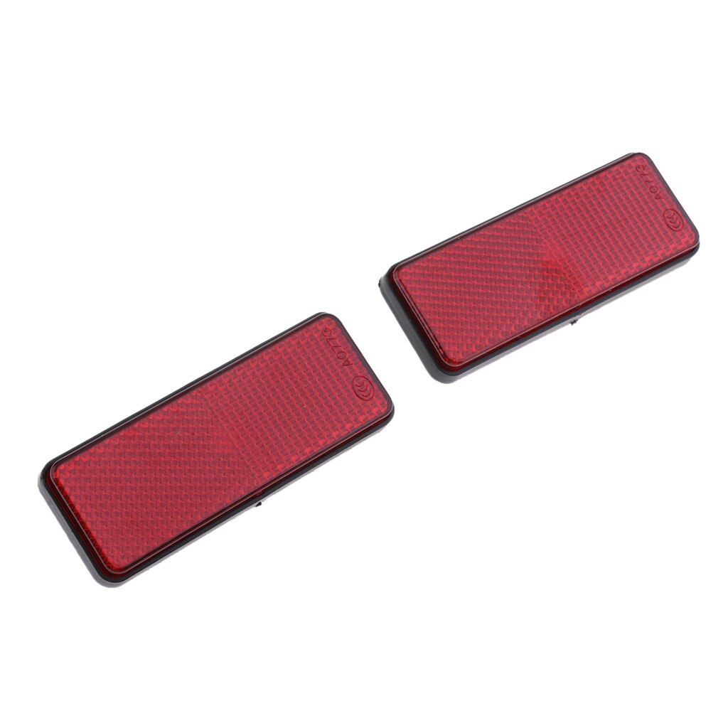 Red Rectangle Reflectors Universal For Motorcycle ATV Dirt Bike Scooter