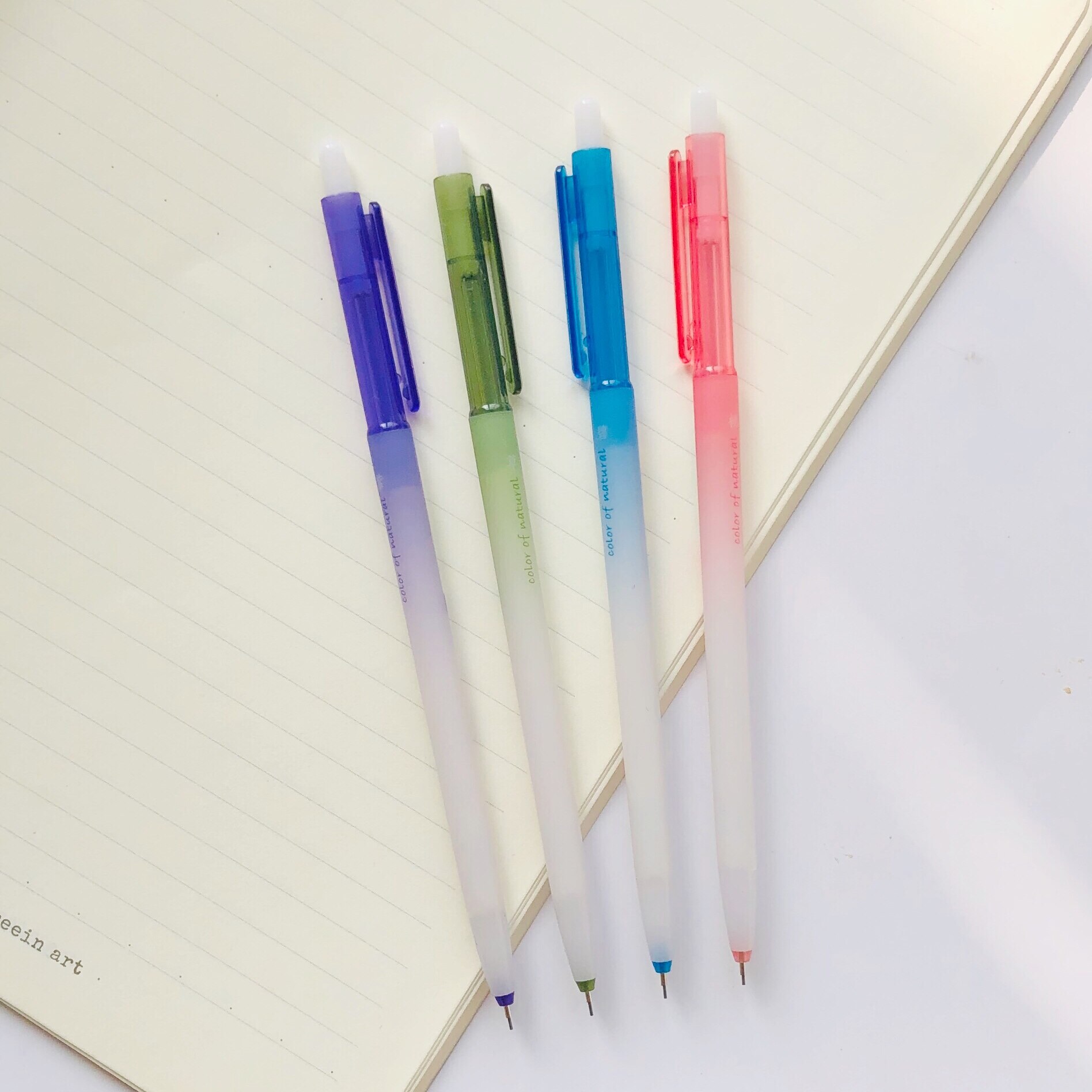 3x simple gradient farve af naturen tryk automatisk mekanisk blyant papirvarer 0.5mm