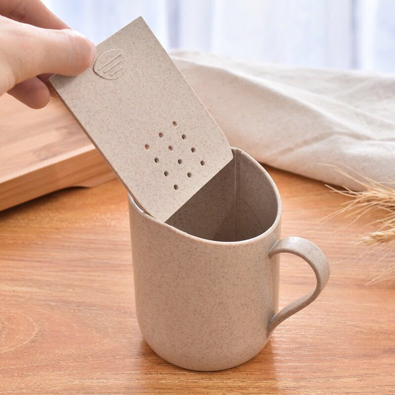 Pomysłowy filtr pszenica słoma kubek robić herbaty plastikowy kubek robić herbaty napiwek filiżanka starożytne chiny styl kubek biurowy z zaparzaczem 260ml