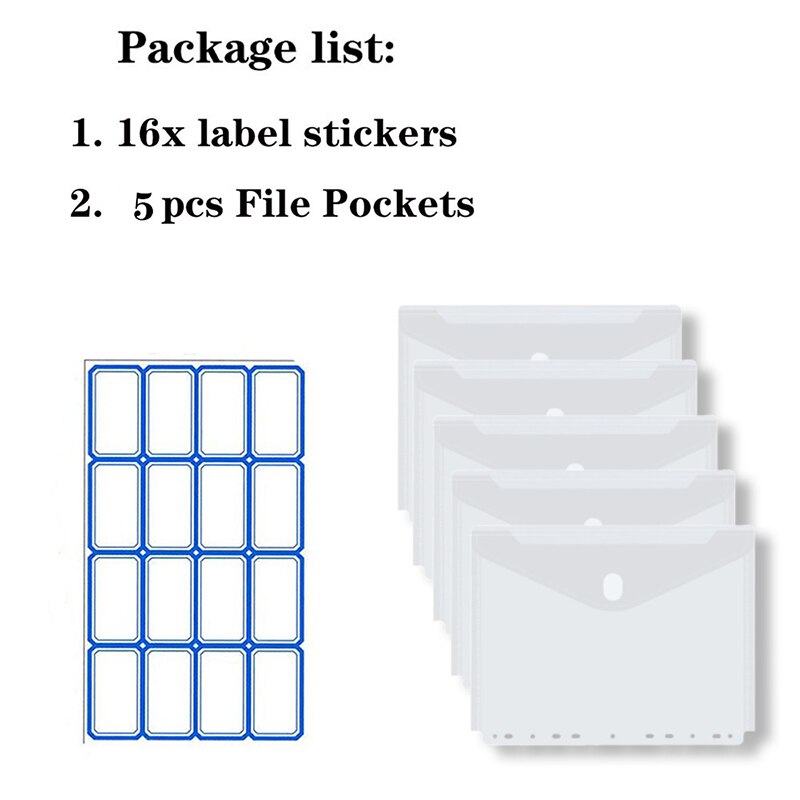 5 stk. 11- hullers klare plastbindelommer  a4 størrelse , 8 1/2 x 11 papirdokumentposer til 2 /3/4 ringbind ,5 pakker: A4 klare -5- pak