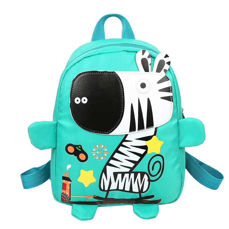 Cartoon Nylon Children Backpacks Toddler Kindergarten Schoolbag Kids Backpack Zebra Children School Bags Girl Boy Backpacks: Green