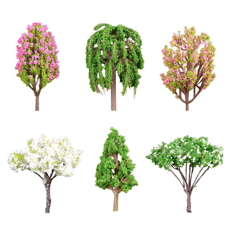 6 Pcs Ornamenten Simulatie Hars Leuke Diy Plant Ornament Boom Plant Ornament Succulent Decor Voor Garden Home