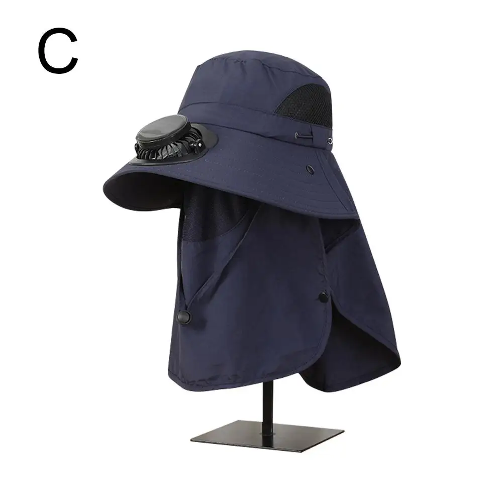Solar Charging Fan Hat Working Outdoors Sunshade Sun Pot Picking Sun Hat Tea Garden Protection Greenhouse Removable: WHITE