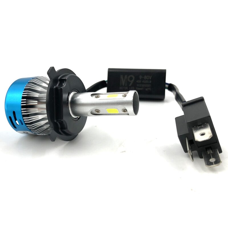 DarkAway AC DC H4 LED Motorfiets Koplamp Bike HS1 PH7 PH8 BA20D H6 H4 LED Gloeilamp 360 Graden Beam IP67 Wit 40W 4000Lm