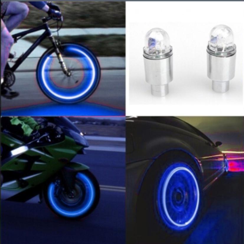 Auto styling Auto-accessoires Bike Levert Neon Blauw Strobe LED Ventieldopjes Vicky