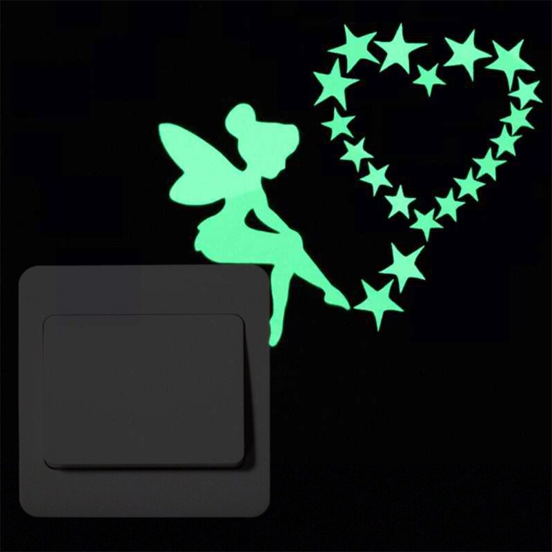 Een Pak Van 5 Stuks Luminous Light Switch Decals Glow In The Dark Muurstickers Stickers Decoratieve Kunst Plakken