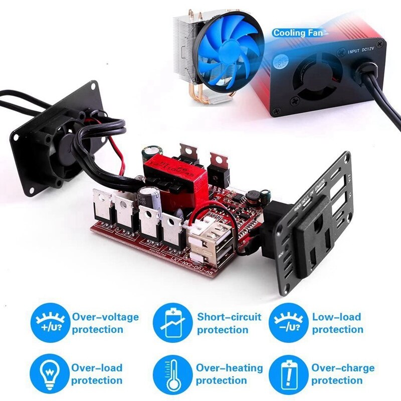 300W Omvormer Dc 12V Naar 110V Ac Auto Omvormer Met 3.1A Dual Usb Auto Adapter Ons plug