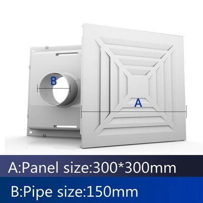 Integrated Ceiling 300*300 Aluminum Alloy Fresh Air Square Exhaust Cover Outlet Vent Duct Grill Anti-corrosion Easy to Install: B