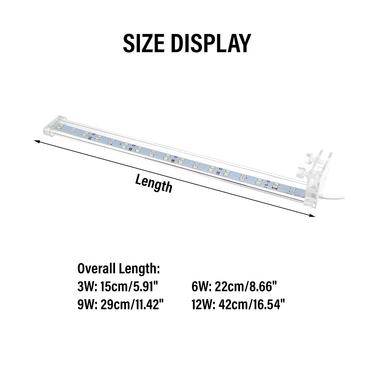 3/6/9/12W Aquarium Light LED Waterproof Fish Tank Light Underwater Fish Lamp Aquariums Decor Lighting Plant Lamp Aquatic Pet