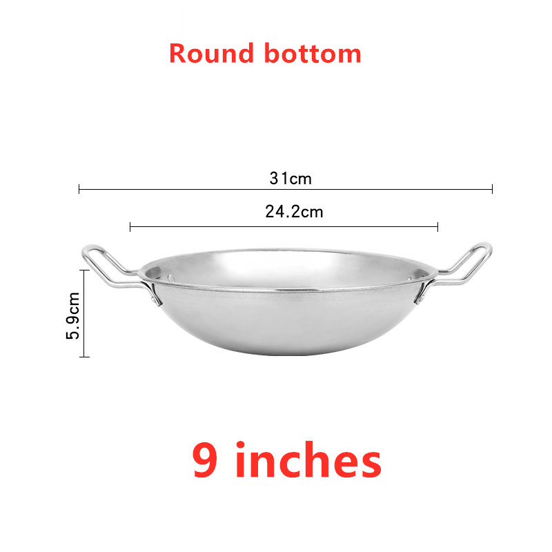 Outdoor lamp solid liquid restaurant tableware stainless steel portable furnace hotpot pots cooking Alcohol stove small pot: 9 inches pan