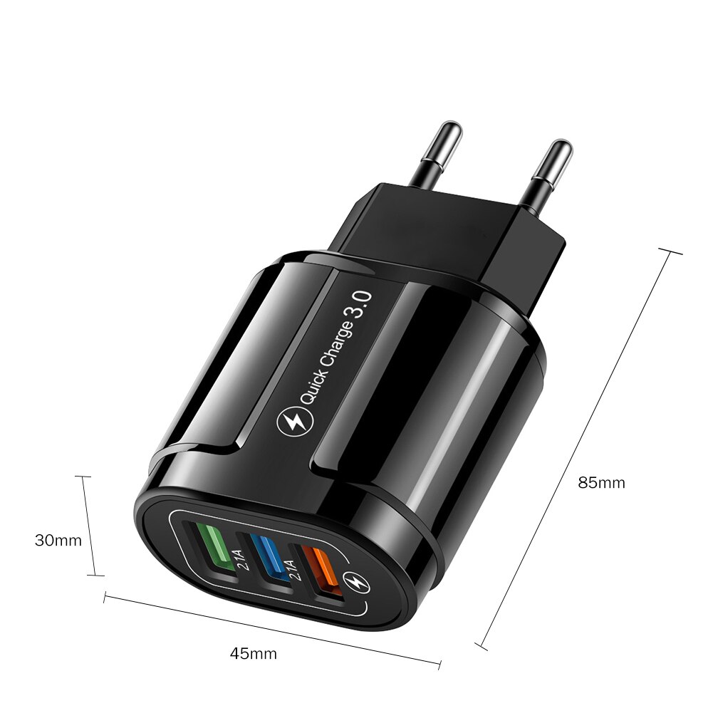 3 Hafen USB Ladegerät 3,1 EINEN Schnellen Ladung 3,0 Universal- Zauberstab Telefon Tablette Schnelle Ladung Adapter für iPhone für Samsung UNS EU Stecker