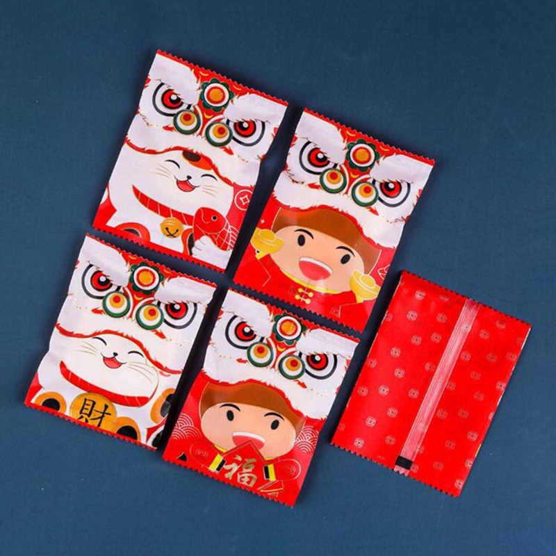 Chinese Lion Dance Cat Packaging Bags Set Baking Package Sealing Bag Storage