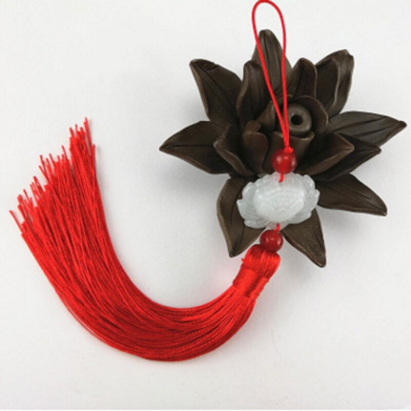 Polyester franje kwastjes franje hangend gordijn gemengd met decoratieve stiksels jade lotus lotus kwastjes