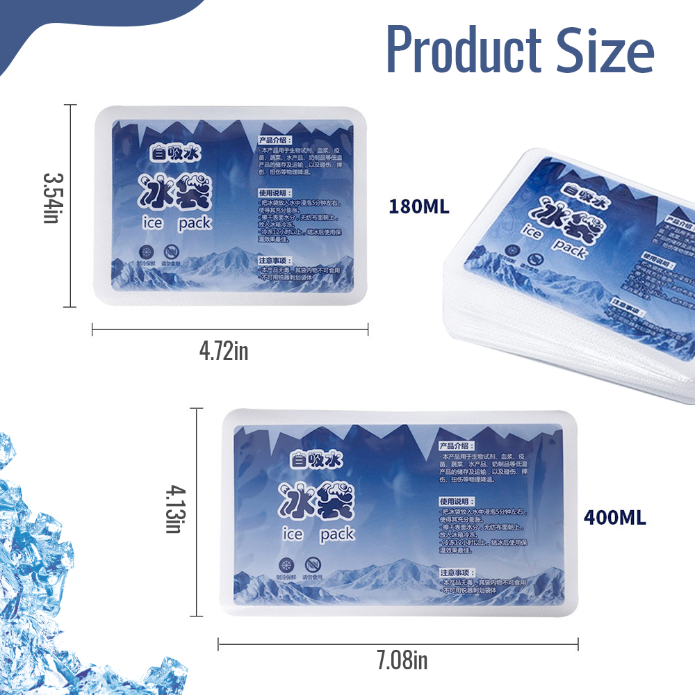 Ice Pack bag Reusable Self-priming Icing Cooler Bag Pain Cold Compress Drinks Refrigerate Picnic Food Keep Fresh Ice Packs