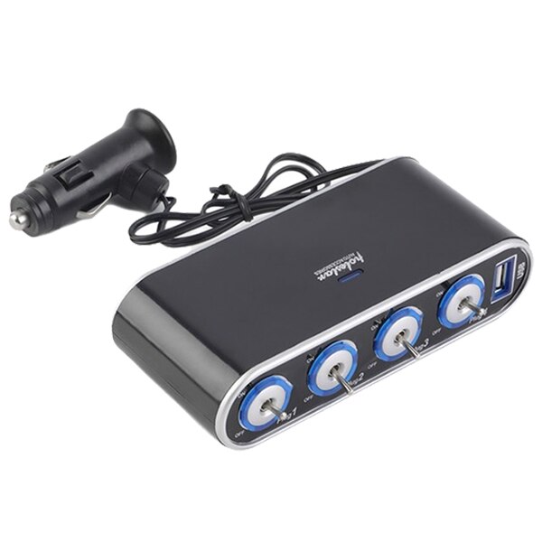 4 Manier Multi Socket Autolader Voertuig Auto Sigarettenaansteker Splitter & Usb-poorten Plug Adapter 12V-24V