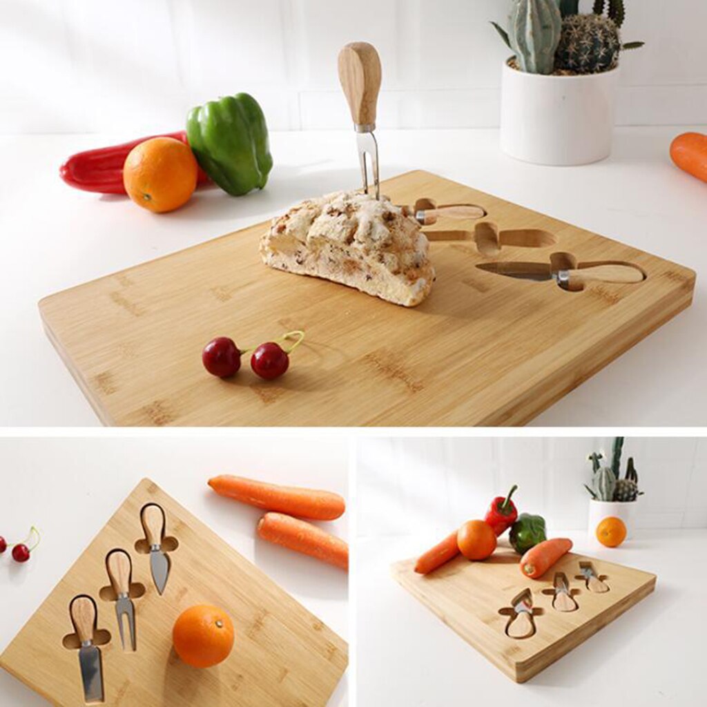 Wooden Cheese Board Set Platter Serving Meat Board for Kitchen Accs