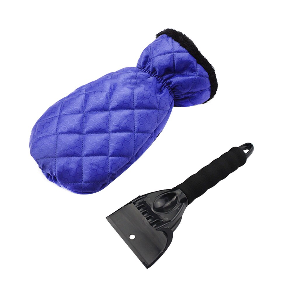 Guantes raspadores de hielo para coche, removedor de nieve para parabrisas, guante grueso impermeable, herramienta raspadora de hielo para ventana automática, Wint al aire libre,: Blue