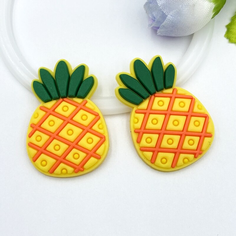 30pcs Mixed PVC lovely fruit flexible glue Flat back DIY Scrapbook Embellishment Phone Craft Decoration C03: J