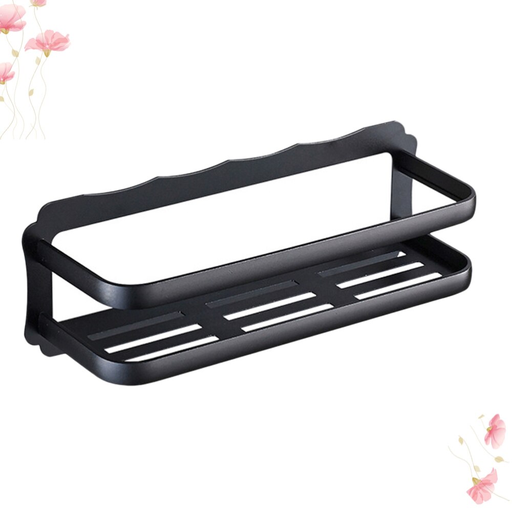 Punch Free Storage Stand Bathroom Shower Shelf Soap Shampoo Cosmetic Shelf Holder Organizer for Home Bathroom (Black Single Laye: Black 4