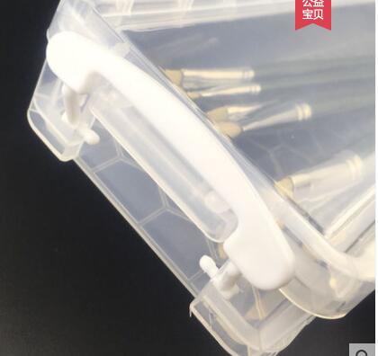 Large-capacity transparent brush storage box portable art student multifunctional box Portable adult stationery tool box