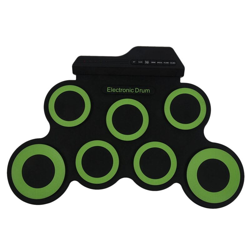 Draagbare Elektronische Drum Digitale Usb 7 Pads Roll Up Drum Set Siliconen Elektrische Drum Pad Kit Met Drumsticks Voetpedaal: Default Title