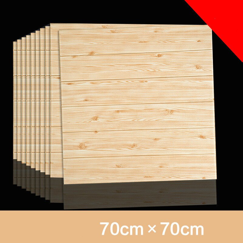3D Stereo Wall Stickers Waterproof Moisture Proof Mildew Foam Wallpaper Self-adhesive Decorative Ceiling Wood Grain Stickers: A