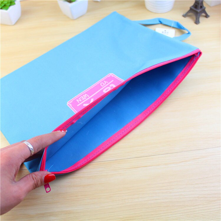 1 Pcs A4 Bag Fabric Folder For Documents Stationery 34*24.5cm Document Bag School Supplies