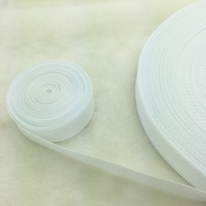 10 Yards/Roll 3/4 &quot;20mm Brede Band Nylon knapzak Strapping Zakken Ambachten: White