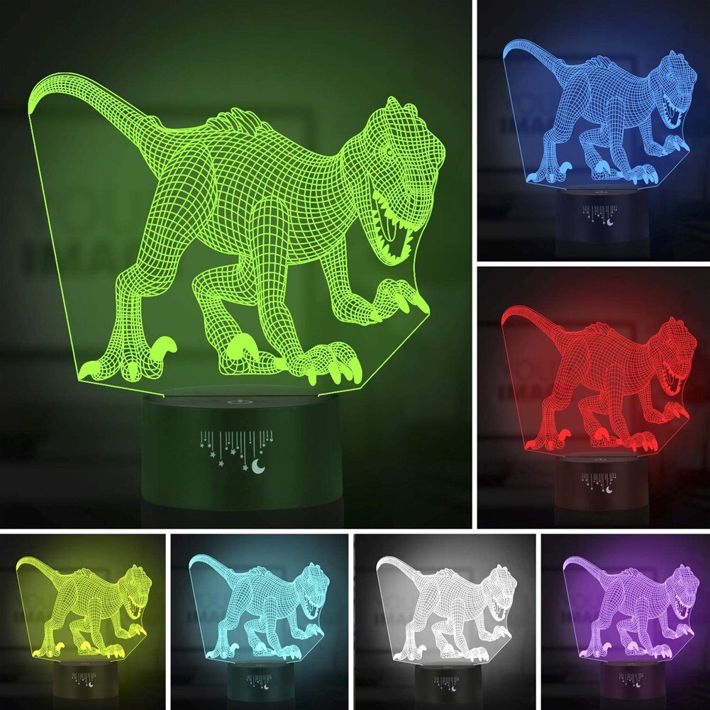 Dinosaurus Serie 3D Nachtlampje Led Afstandsbediening Kleurrijke Touch Tafellamp Creatieve Dinosaurus Bedlampje Tafellamp: 02