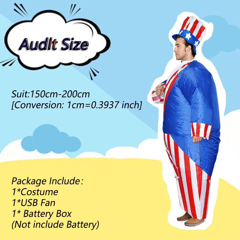 Uncle Sam Opblaasbare Cosplay Speelgoed Halloween Prestaties Speelgoed Squeezable Stress Release Ouder-kind Leuk Dad: Default Title