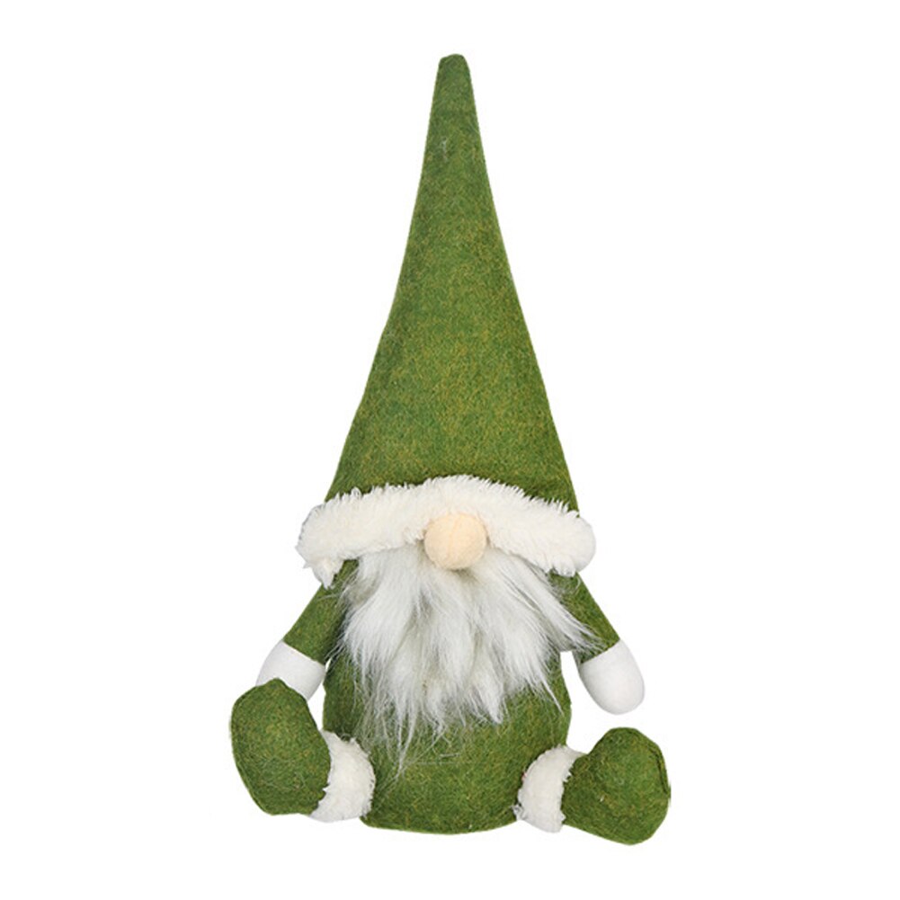 Jul ansigtsløs gnome santa xmas træ hængende indretning julepynt dukke legetøj  dc120: Grøn-a