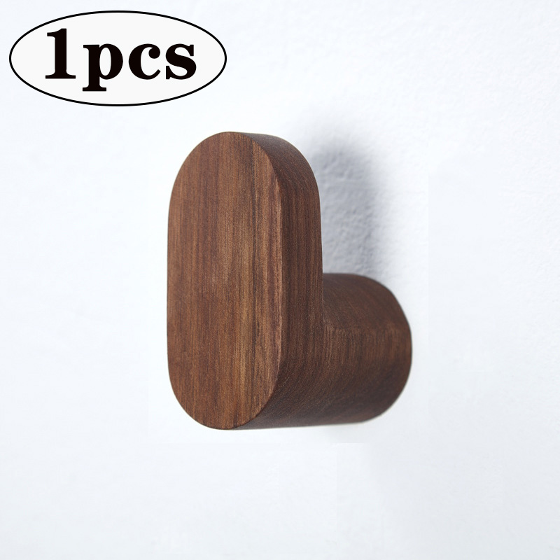 1/2 stuks natuurlijk hout kleerhanger wandmontage kapstok decoratieve sleutelhouder hoed sjaal handtas opslag hanger badkamerrek: Licht Geel