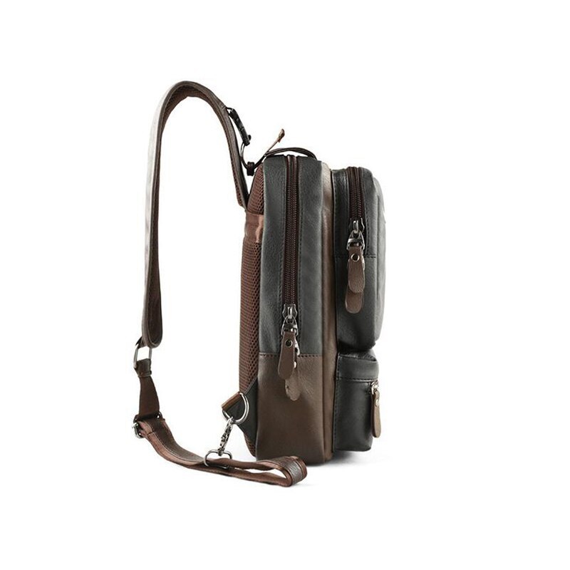 hommes sac à bandoulière Vintage hommes sac à bandoulière hommes poitrine sacs décontracté PU cuir hommes Messenger sac L51