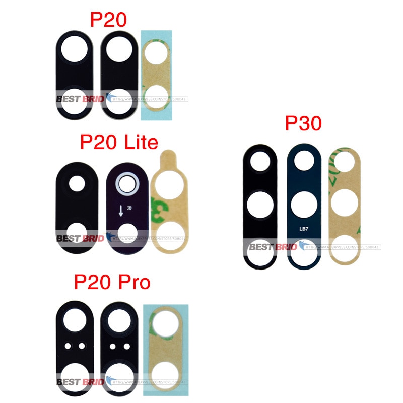 1pcs arrière caméra verre lentille protecteur couverture pour Huawei P20 Lite P20 P30 Pro avec adhésif autocollant bande pièces de rechange