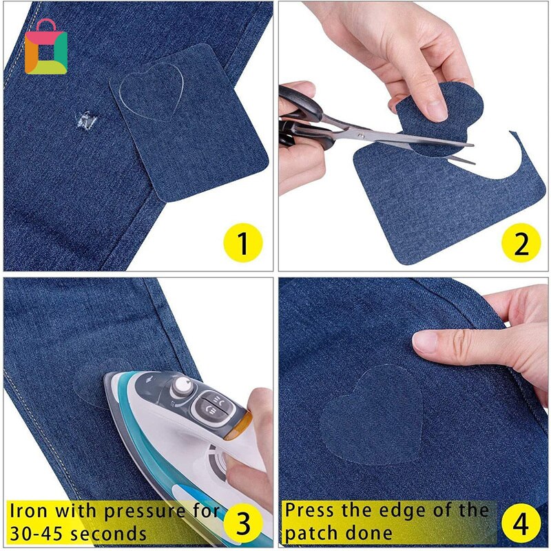 18 Pieces Denim Patches Jeans Iron-On Patches Clothes Repair Kit
