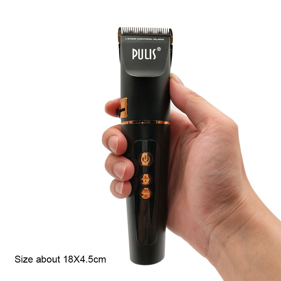 PULIS Professionele Tondeuse 2500 mAh Oplaadbare Tondeuse Mannen Kapsel Machine Keramische Blade Krachtige Motor 4 Limiet Kammen