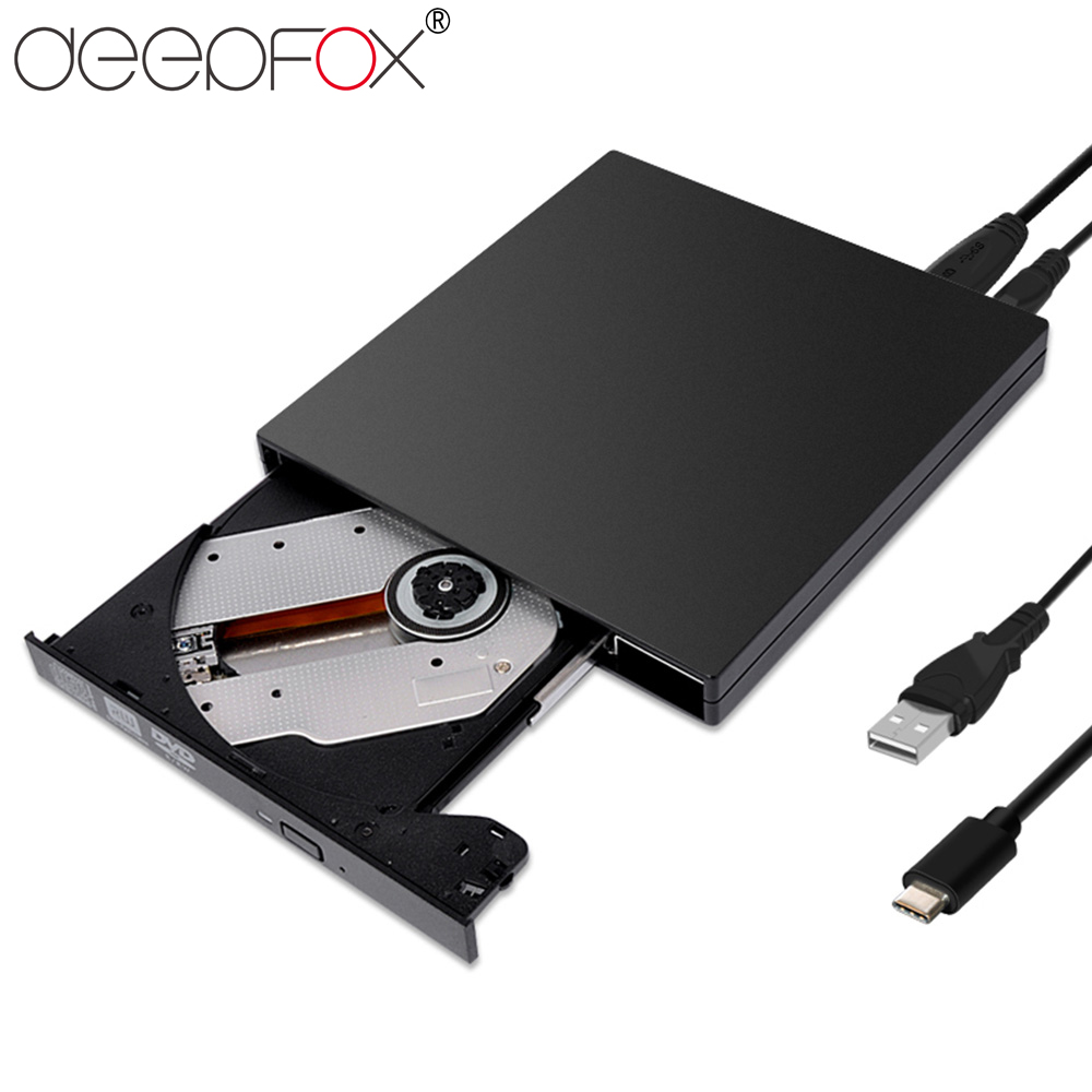 Deepfox USB 3.1 Type C DVD RW Brander CD Writer Slim Draagbare Optische Drive Voor Asus Samsung Acer Dell Universele SONY HP