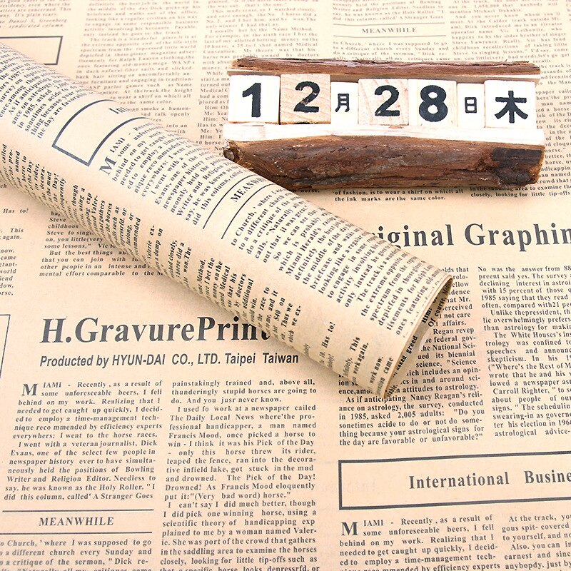 5 Teile/satz 50*70cm Vintage Kraft Verpackung Papier Bouquet Verpackung Englisch Zeitung Blume Verpackung Papier DIY Material: 19