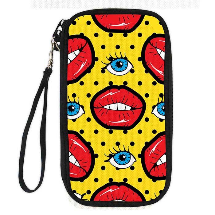 Noisydesigns Paspoort Id-kaart Houder 3D Denim Pocket Rode Lippen Cartoon Gedrukt Vrouwen Cluth Portemonnee Portemonnees voor Meisjes Tassen: CC6031Z6