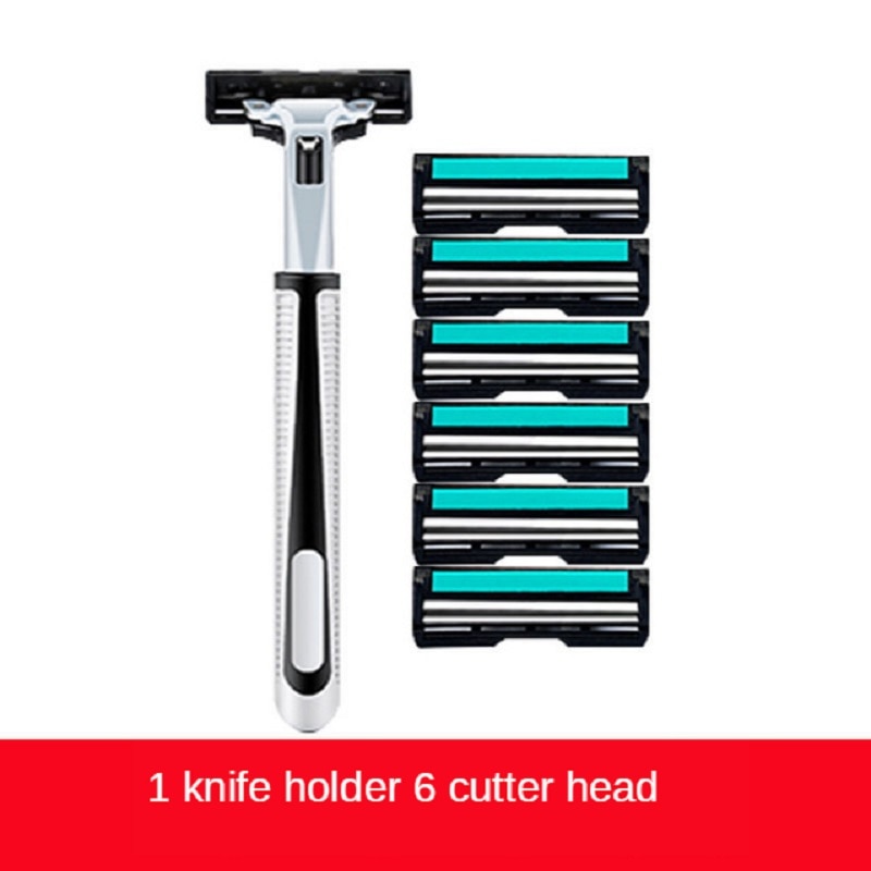 Double Layer Manual Shaver Manual Razor Blade Shaving Razor 2 Layer Vintage Stainless Steel Cutter Head Knife Rest